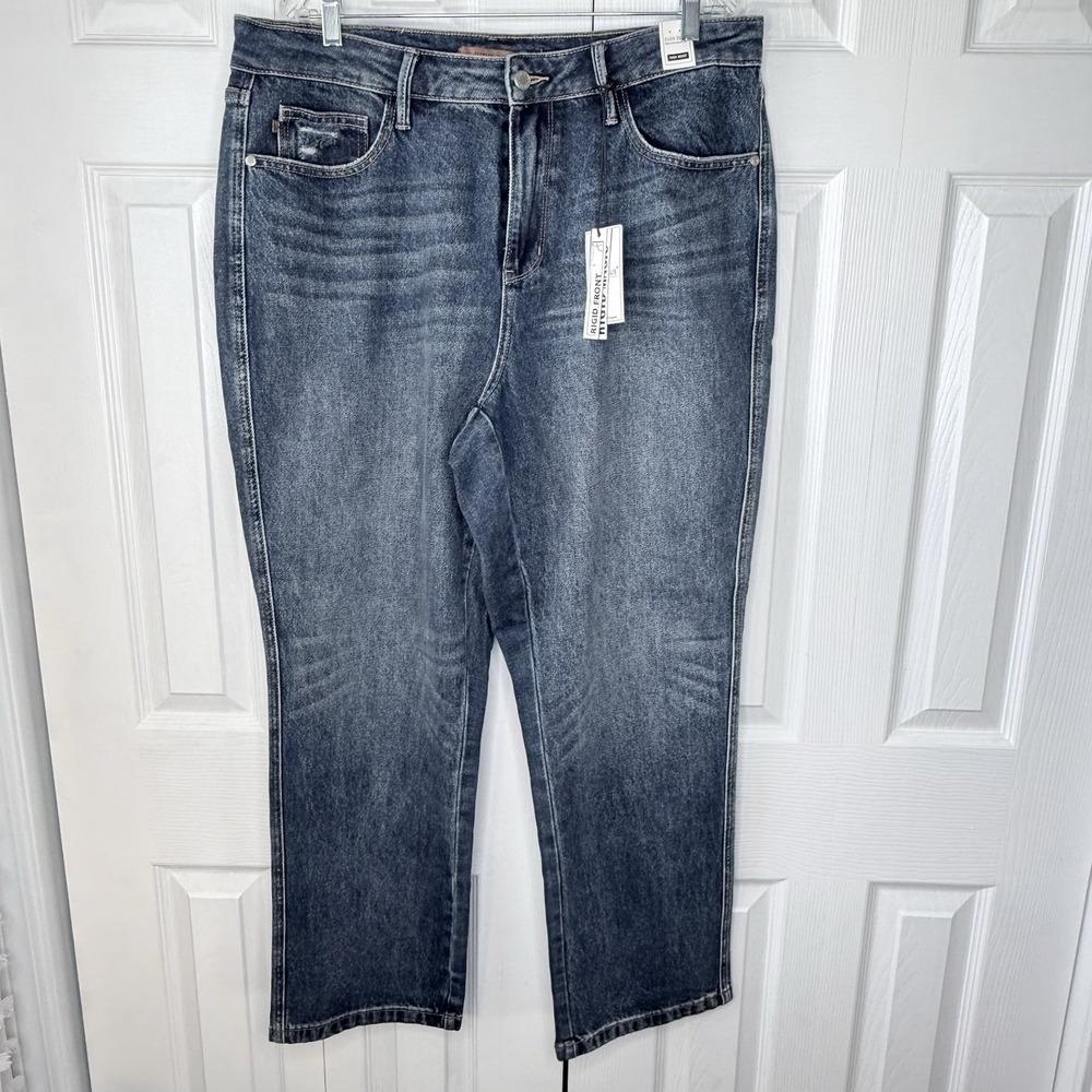 Judy Blue Women's That Sounds 18W Blue Stretch Denim High Rise Straight Fit Jean